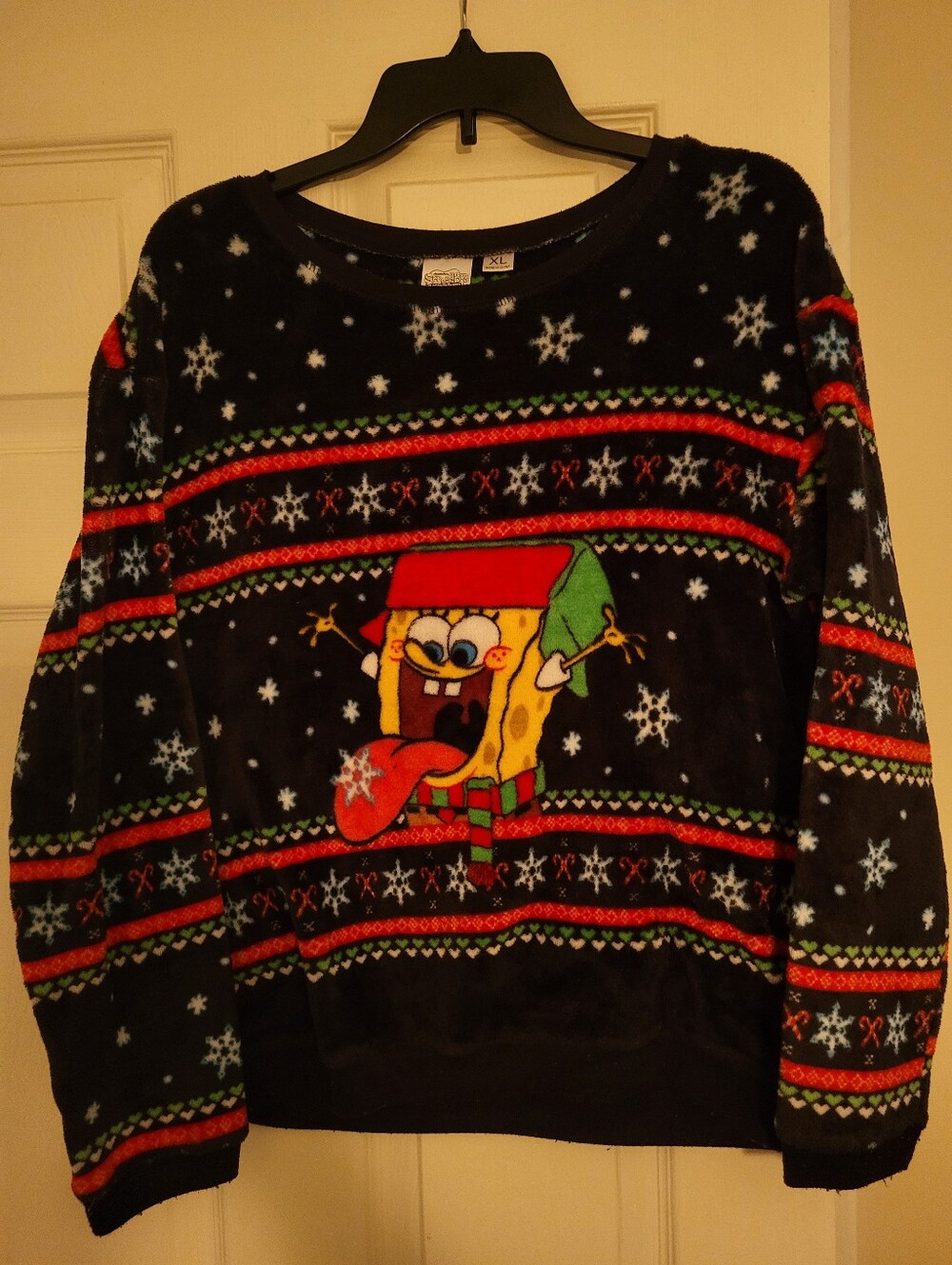 Nickelodeon SpongeBob SquarePants Ugly Christmas Sweater Sz XL Woman Soft Fleece